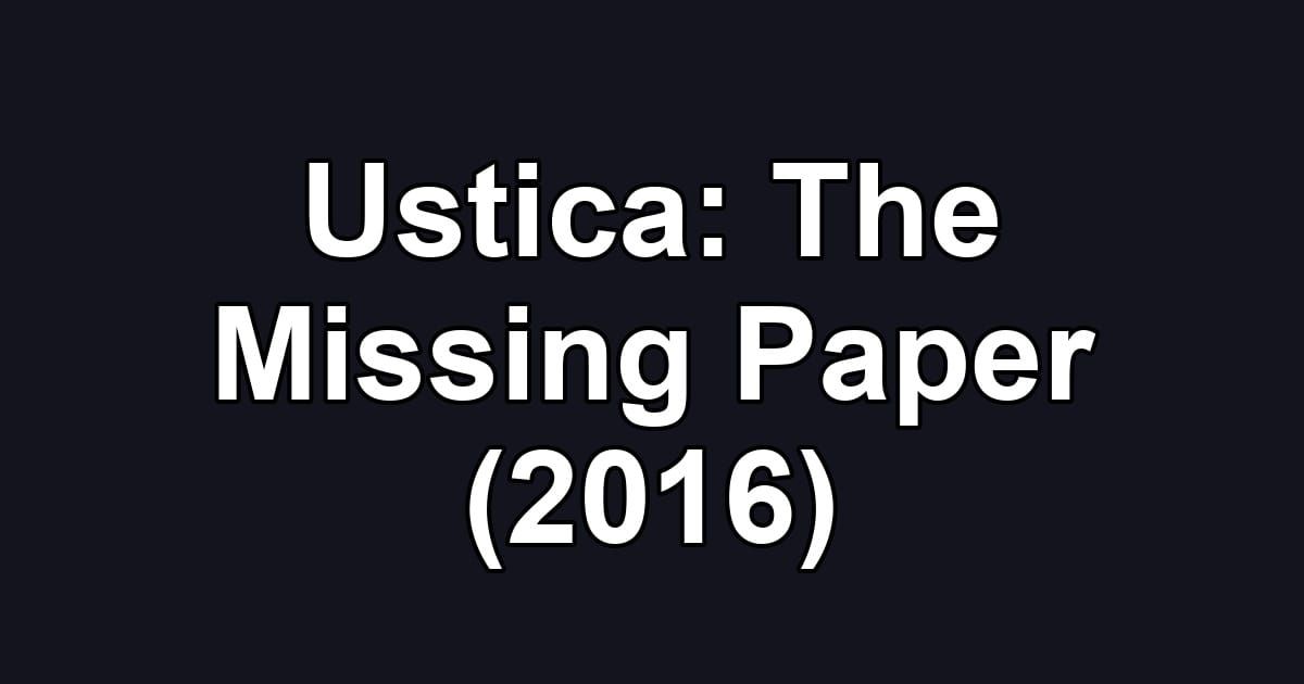 Ustica: The Missing Paper (2016)