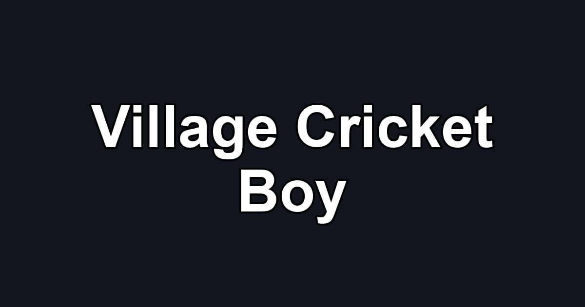 Village Cricket Boy