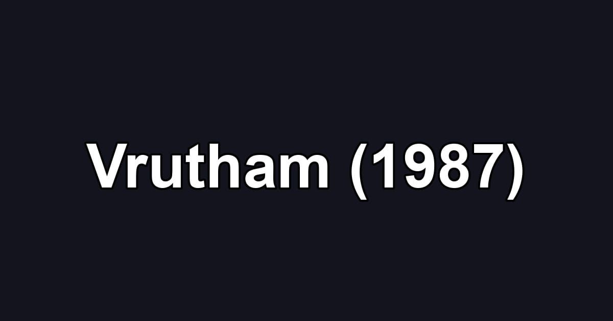 Vrutham (1987)