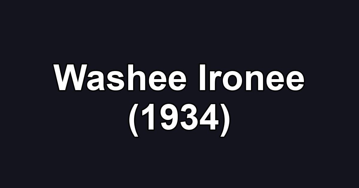 Washee Ironee (1934)