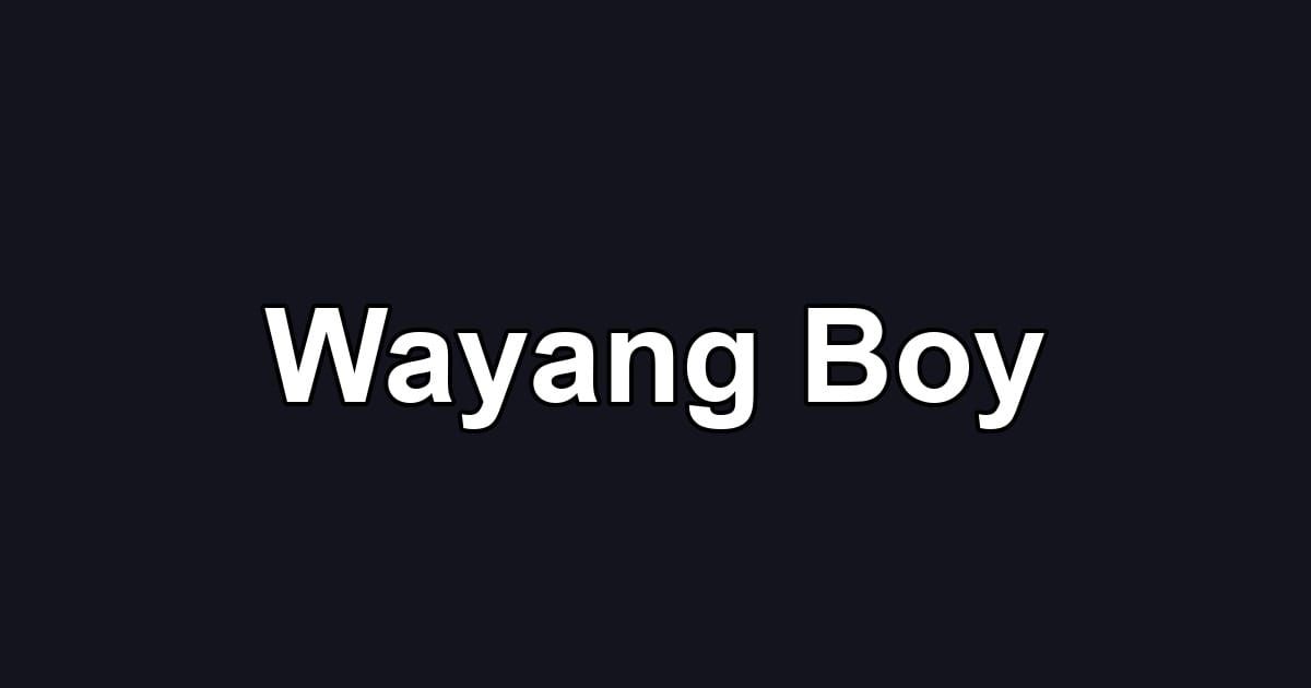 Wayang Boy