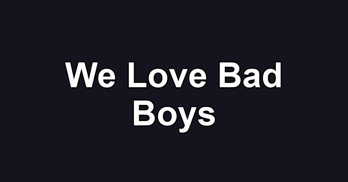 We Love Bad Boys