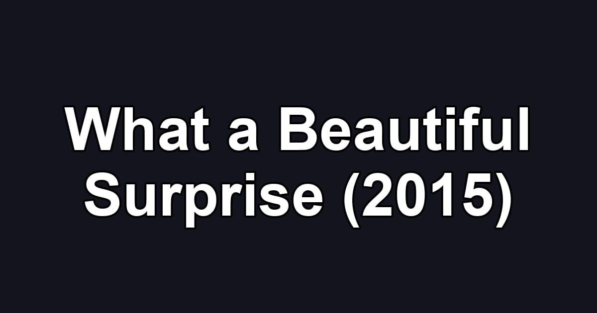 What a Beautiful Surprise (2015)
