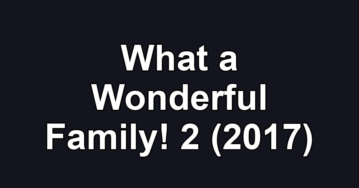 What a Wonderful Family! 2 (2017)