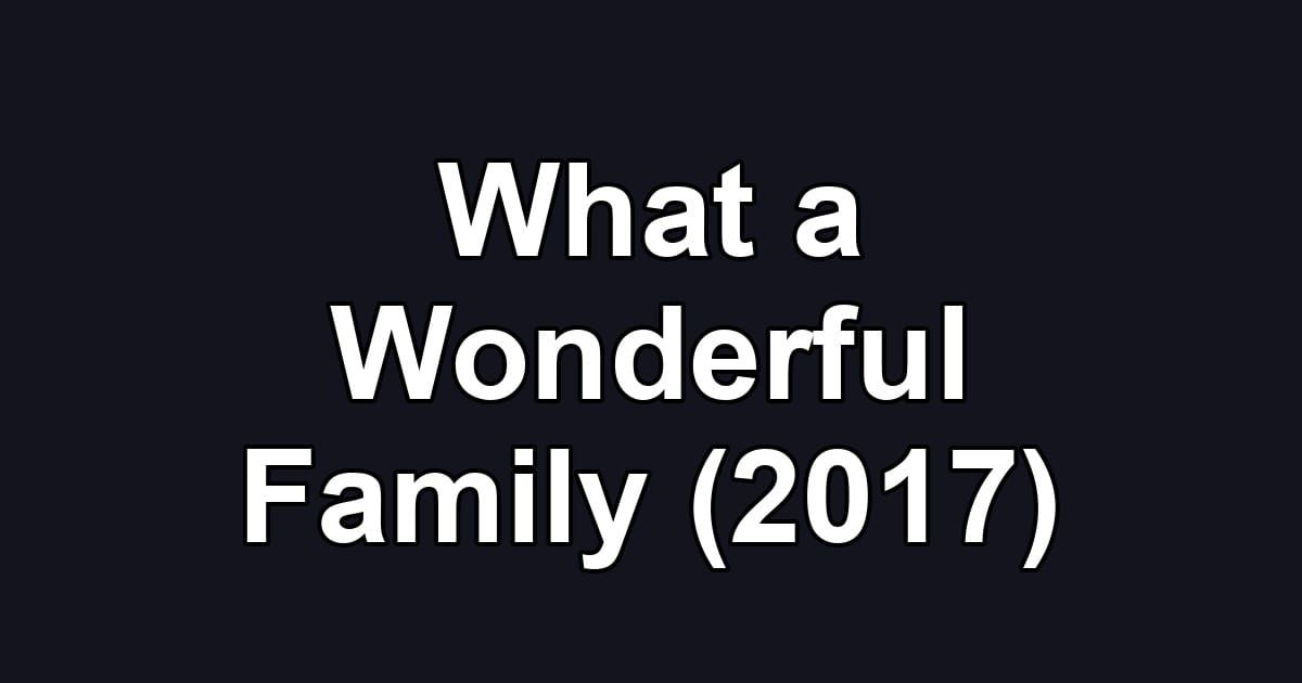What a Wonderful Family (2017)