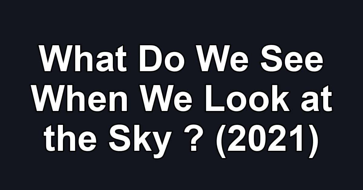 What Do We See When We Look at the Sky ? (2021)