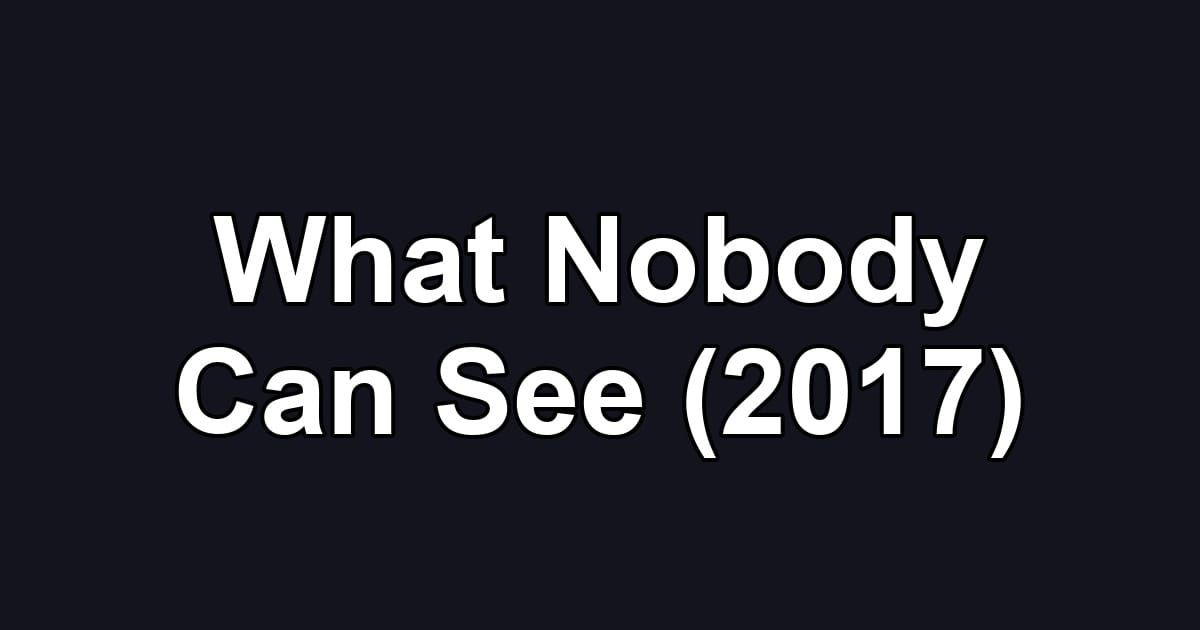 What Nobody Can See (2017)