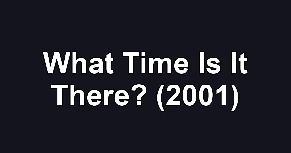 What Time Is It There? (2001)
