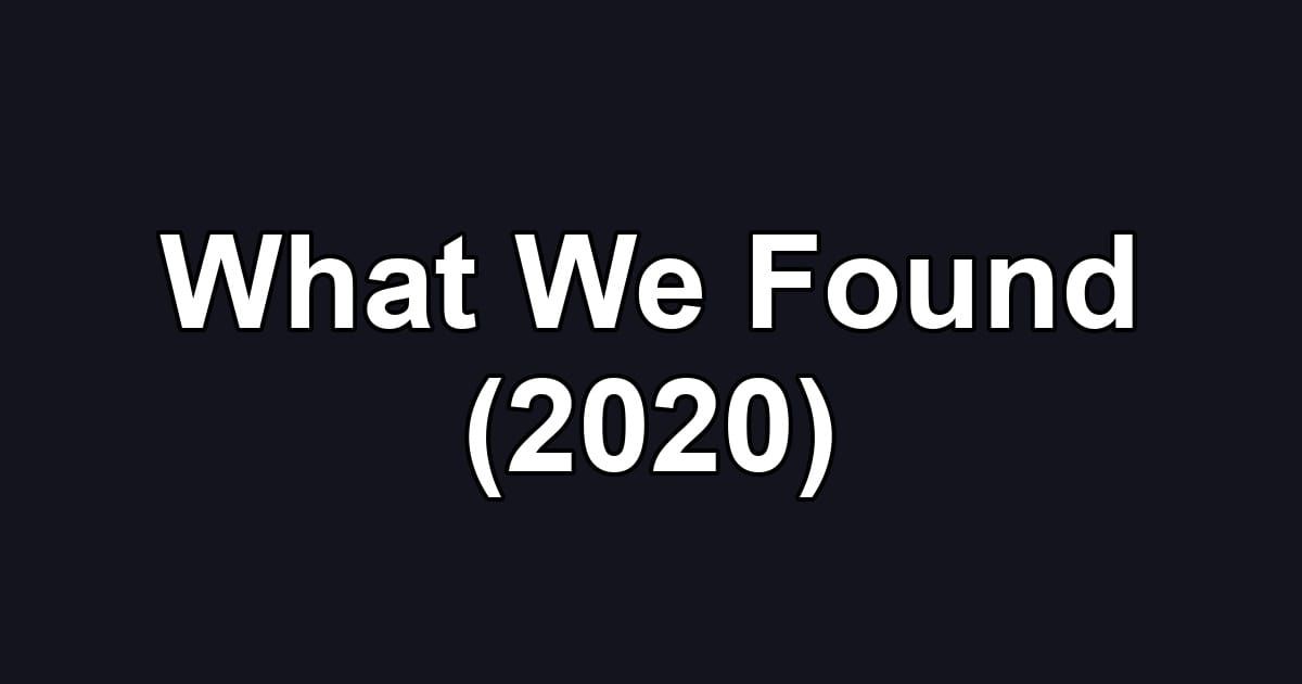 What We Found (2020)