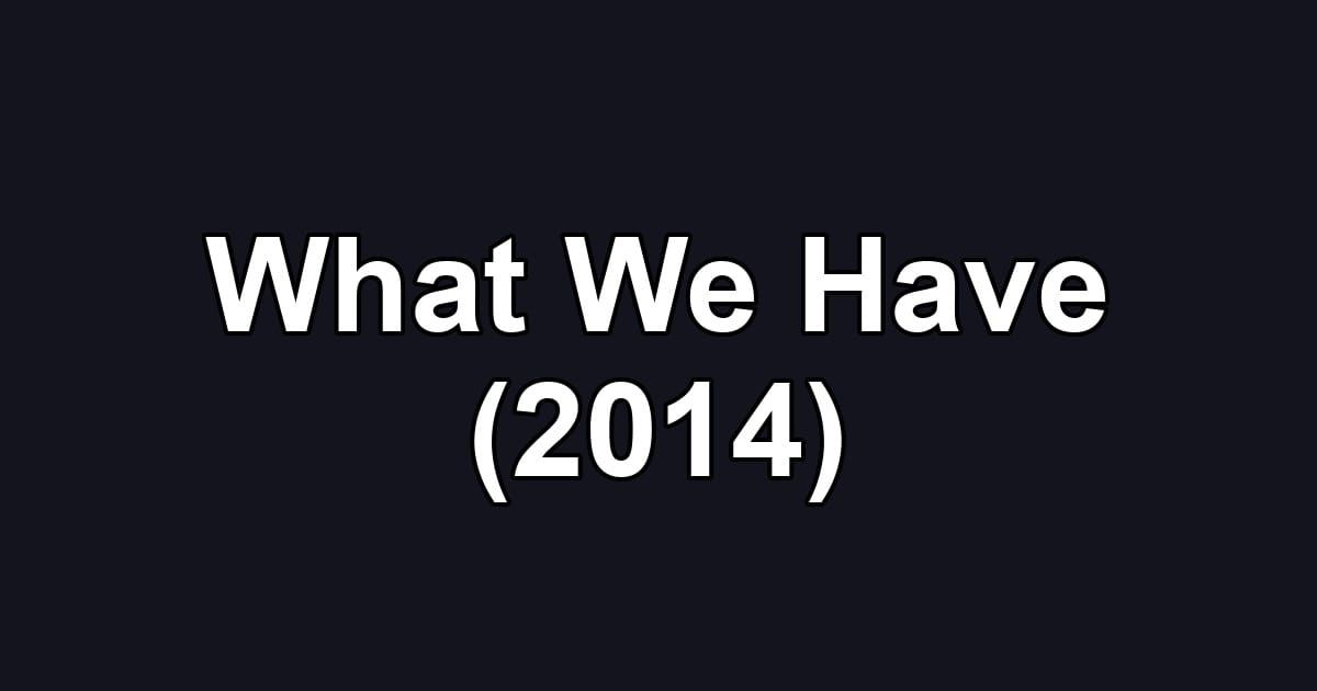 What We Have (2014)