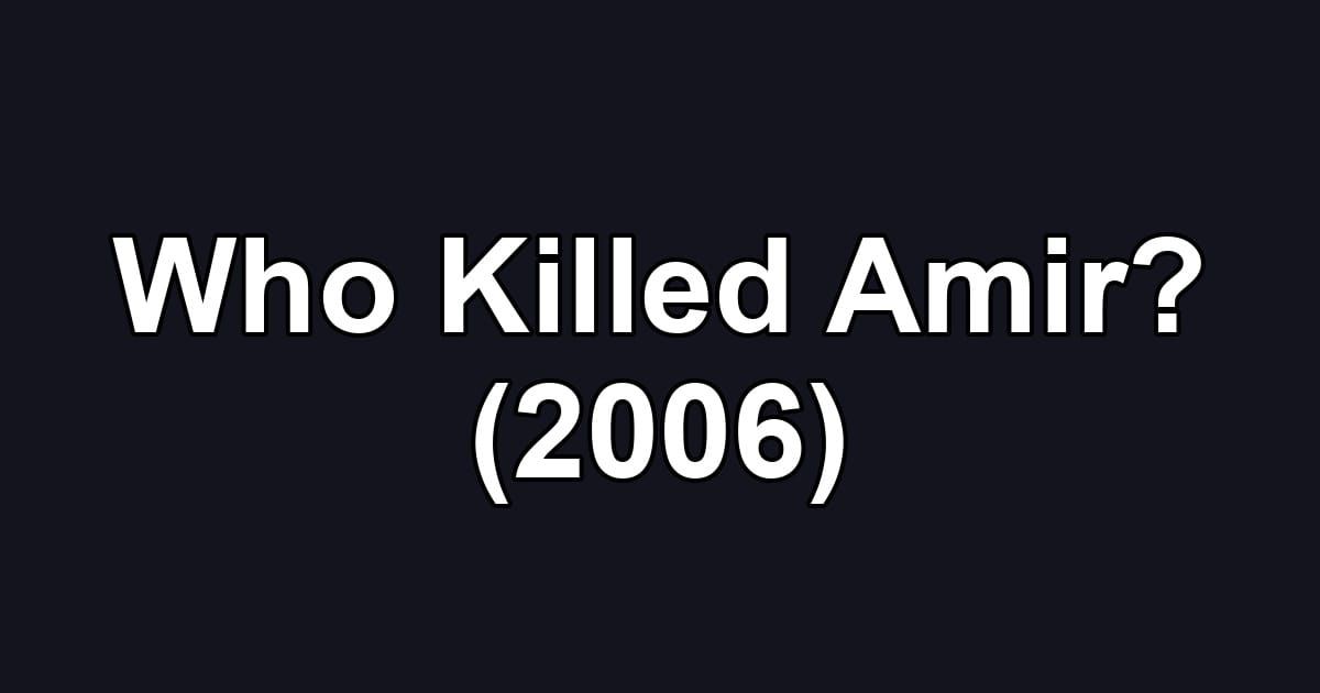 Who Killed Amir? (2006)