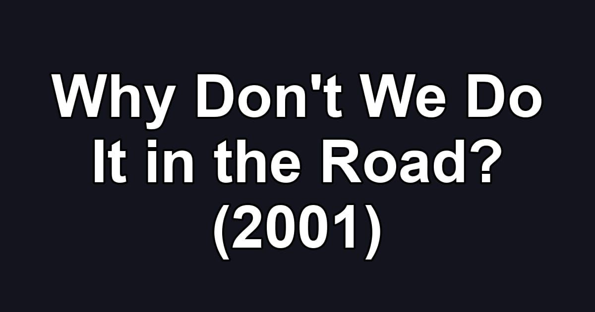 Why Don't We Do It in the Road? (2001)