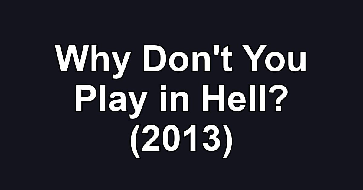 Why Don't You Play in Hell? (2013)