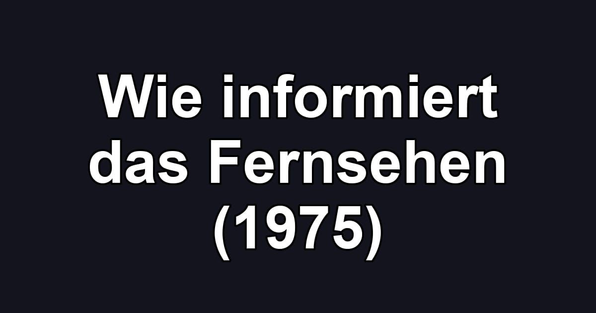 Wie informiert das Fernsehen (1975)