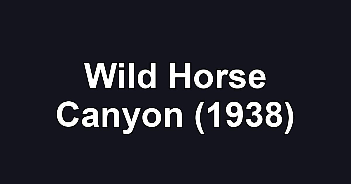 Wild Horse Canyon (1938)