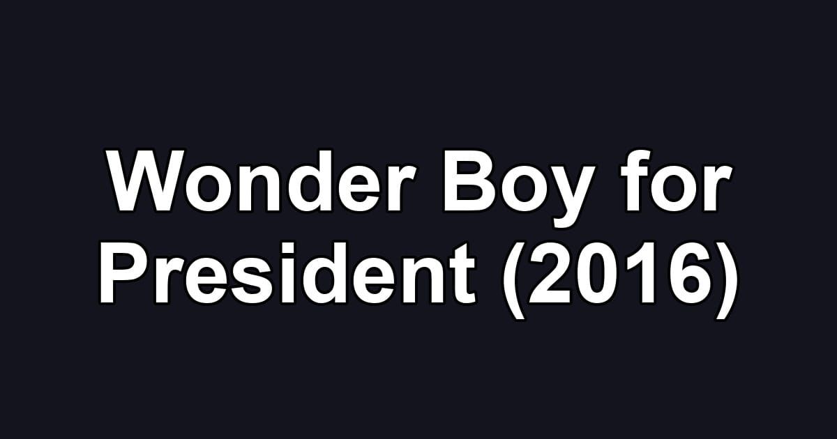 Wonder Boy for President (2016)