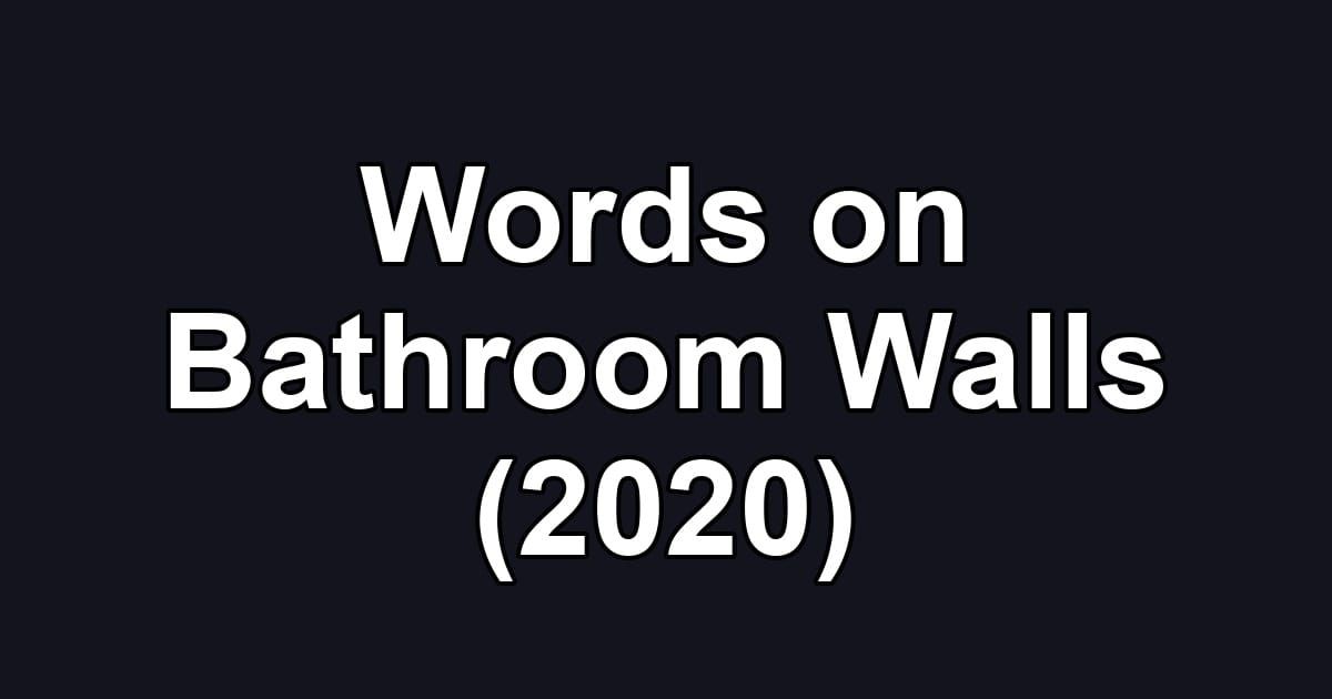 Words on Bathroom Walls (2020)