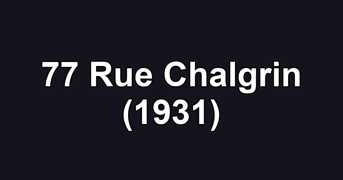 77 Rue Chalgrin (1931)