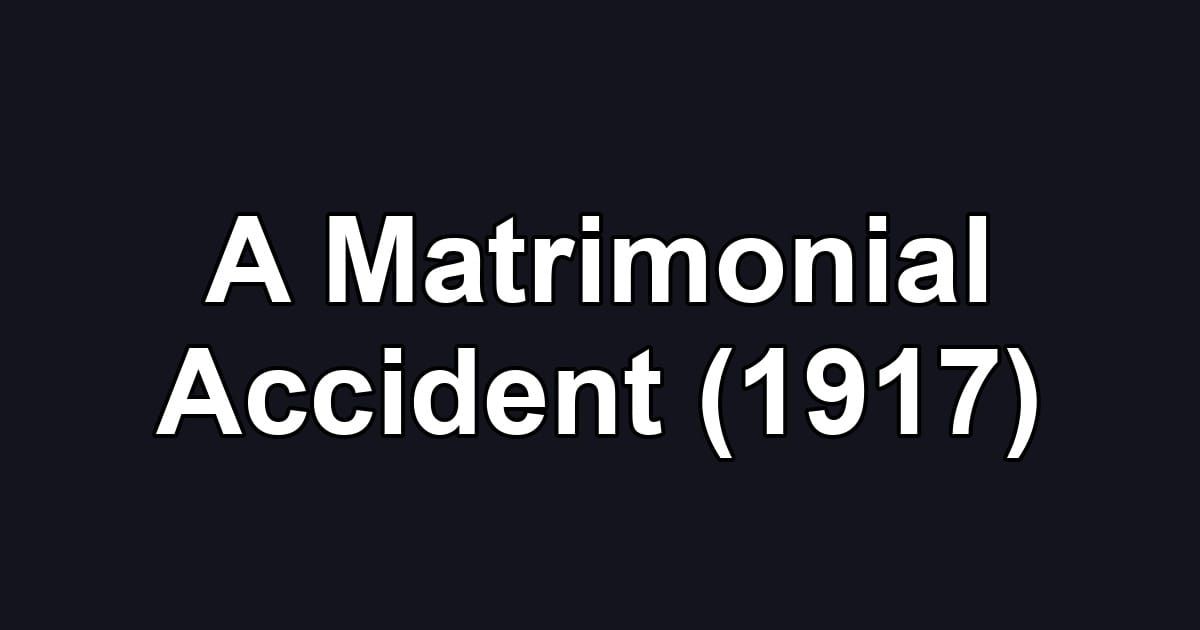 A Matrimonial Accident (1917)