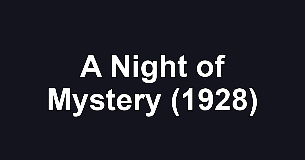 A Night of Mystery (1928)