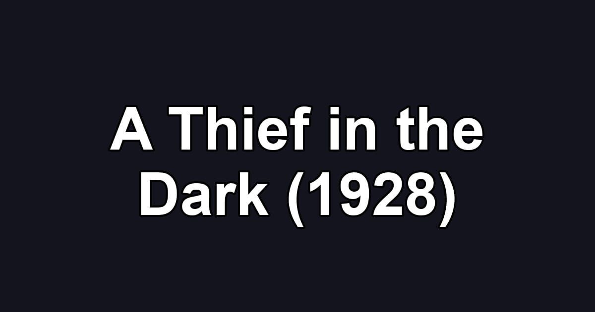 A Thief in the Dark (1928)