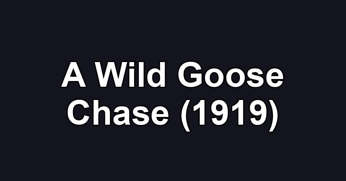 A Wild Goose Chase (1919)