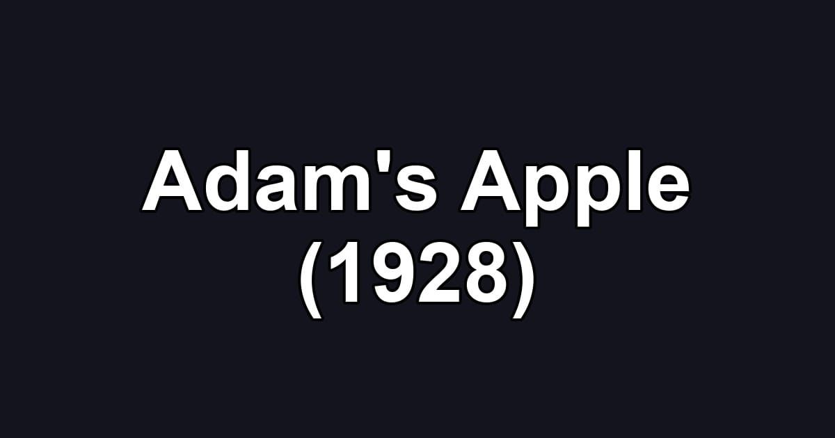 Adam's Apple (1928)