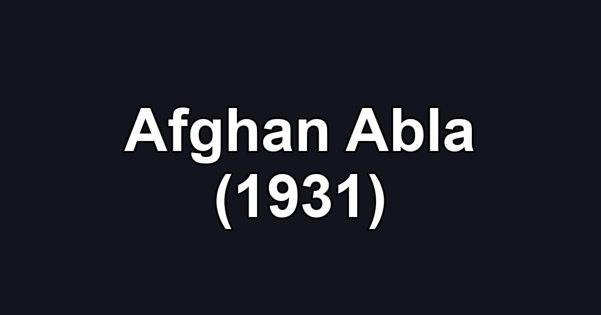 Afghan Abla (1931)