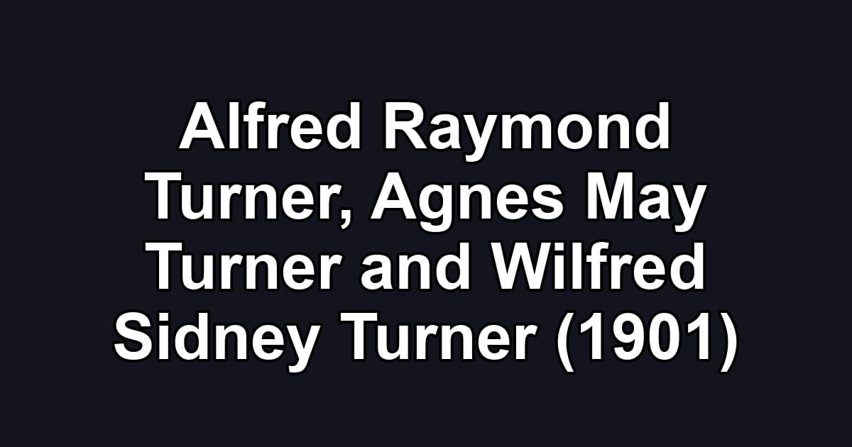 Alfred Raymond Turner, Agnes May Turner and Wilfred Sidney Turner (1901)