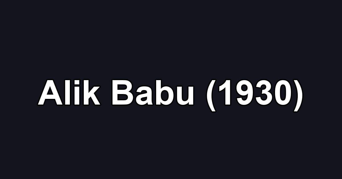 Alik Babu (1930)