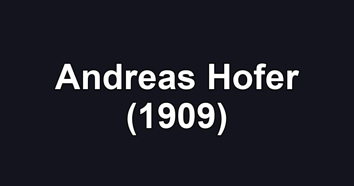 Andreas Hofer (1909)