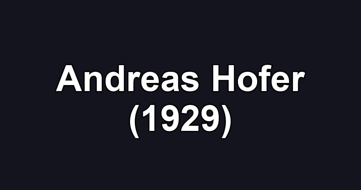 Andreas Hofer (1929)