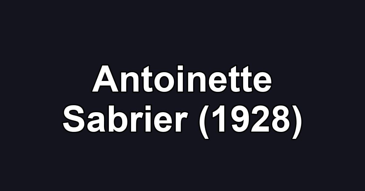 Antoinette Sabrier (1928)