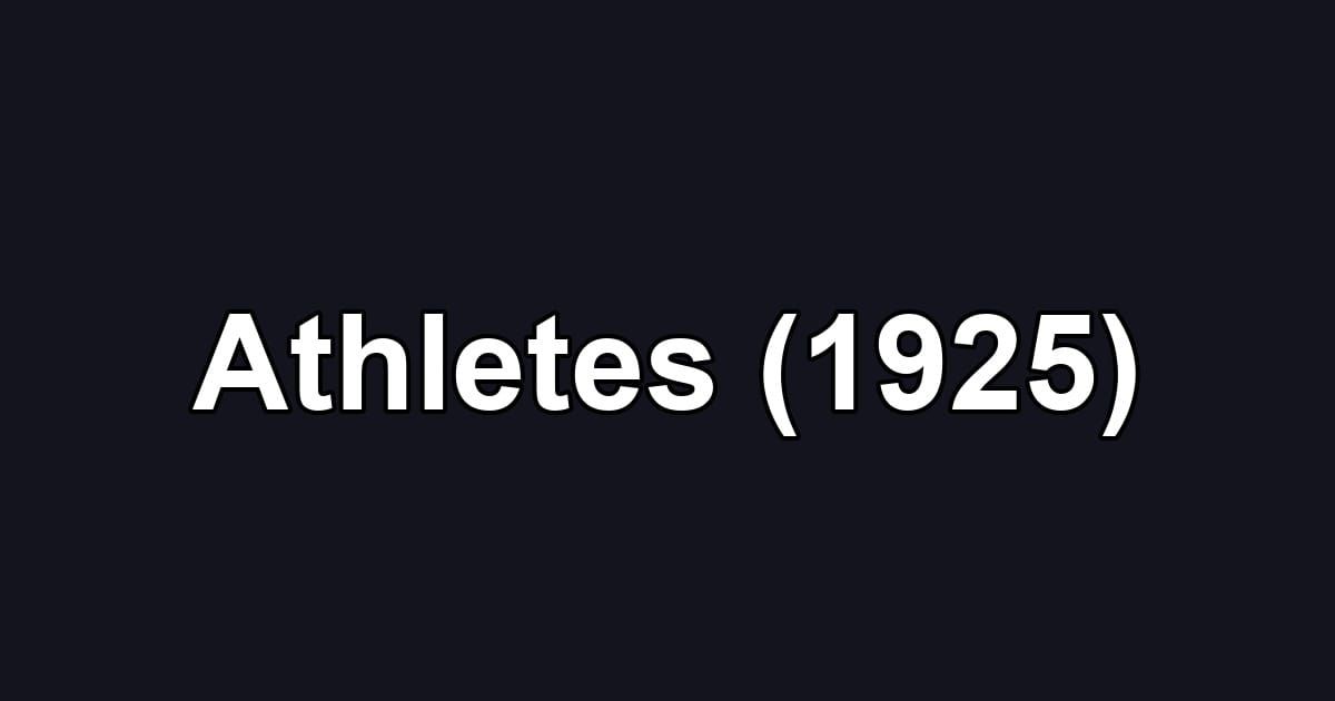 Athletes (1925)