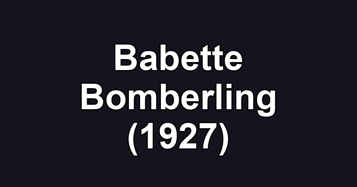 Babette Bomberling (1927)