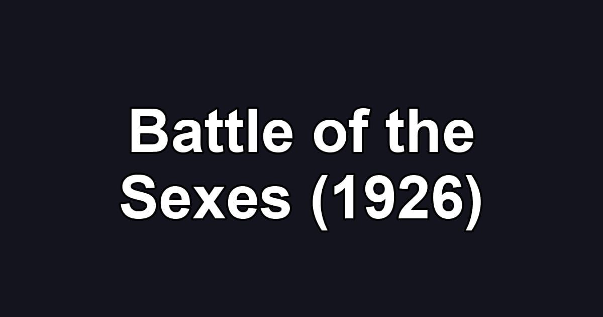 Battle of the Sexes (1926)