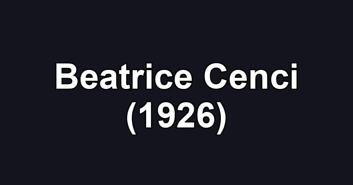 Beatrice Cenci (1926)