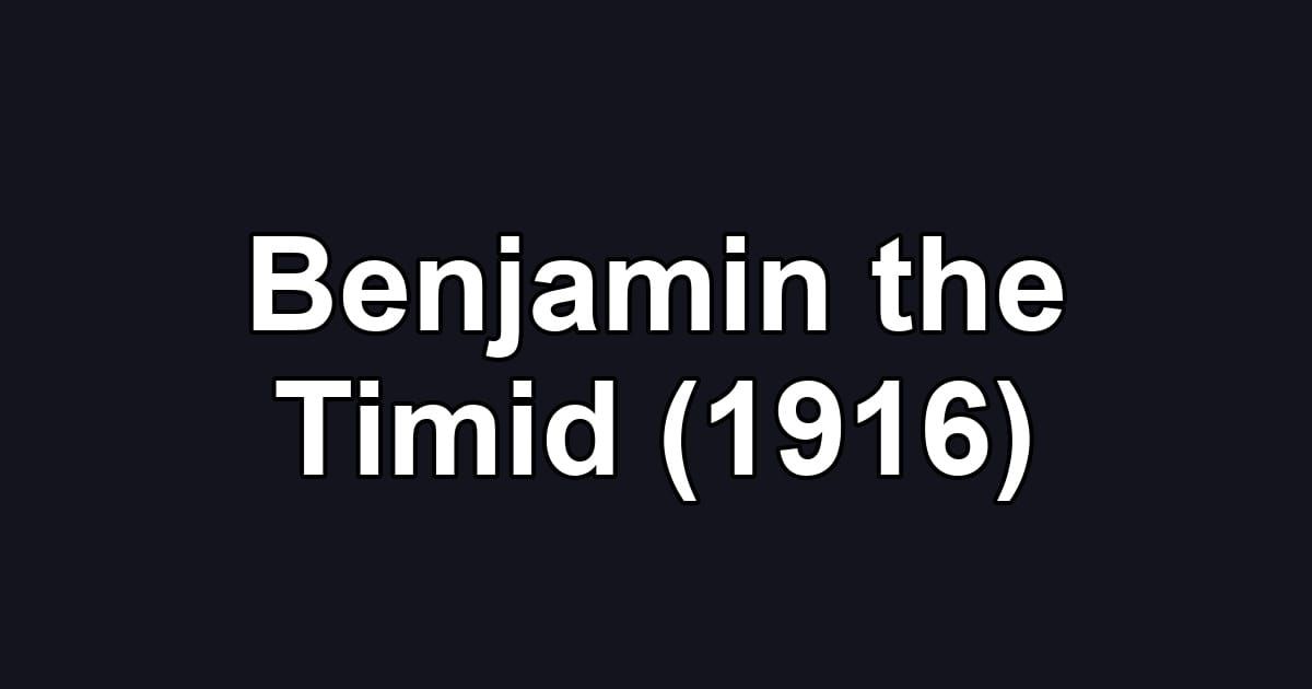 Benjamin the Timid (1916)