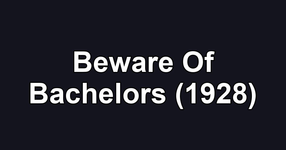 Beware Of Bachelors (1928)
