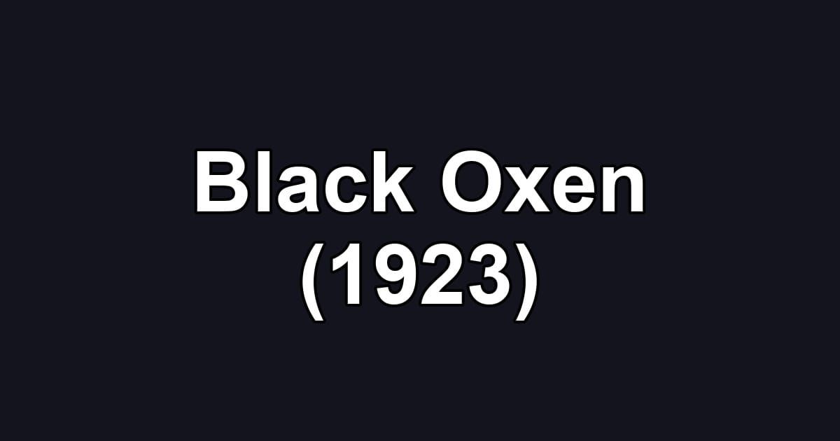 Black Oxen (1923)