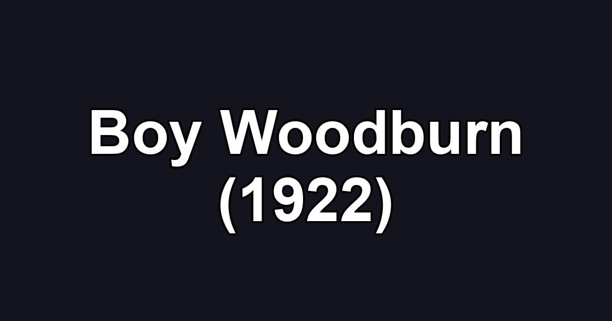 Boy Woodburn (1922)