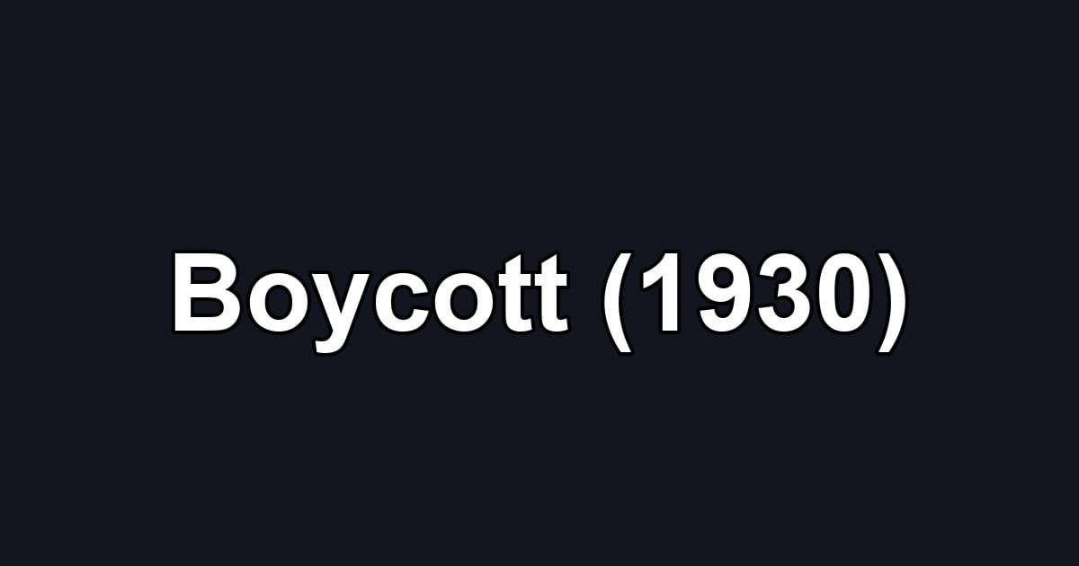 Boycott (1930)