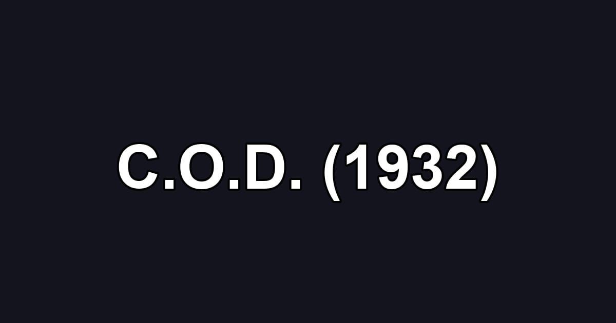 C.O.D. (1932)