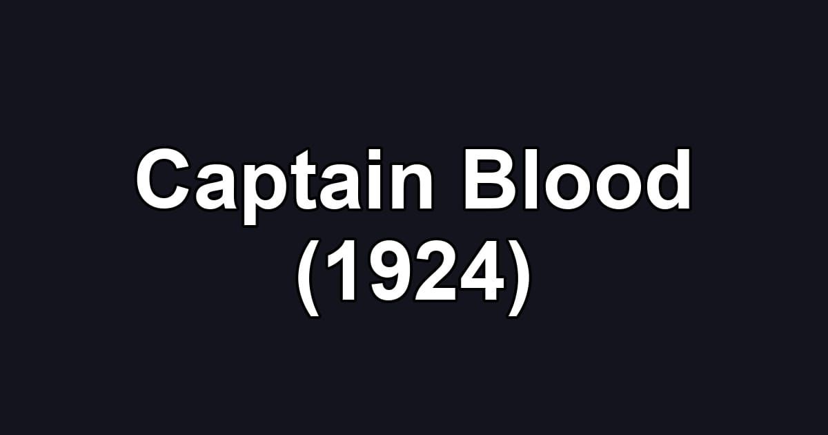Captain Blood (1924)