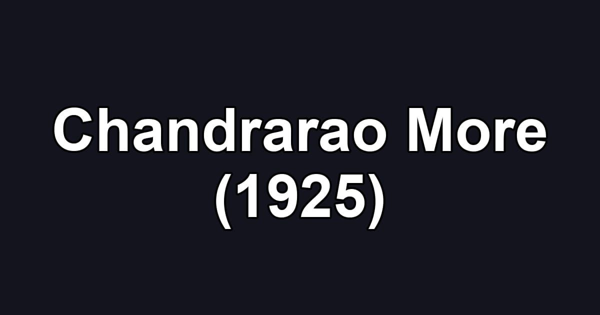 Chandrarao More (1925)