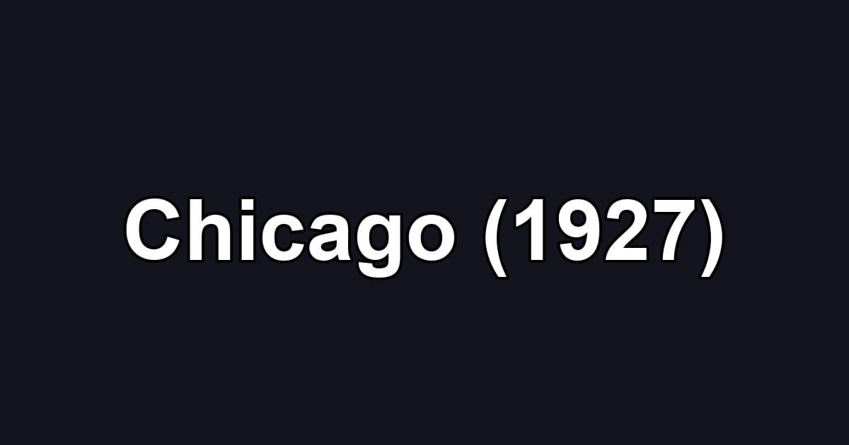Chicago (1927)