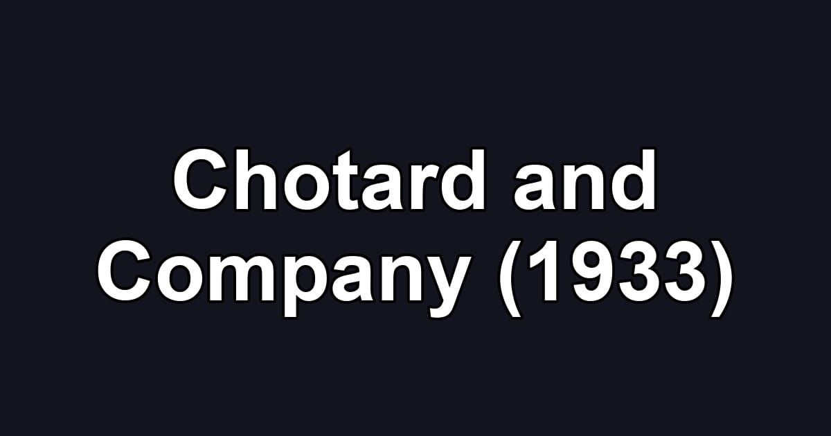 Chotard and Company (1933)