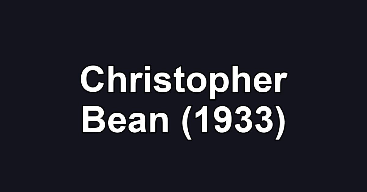 Christopher Bean (1933)