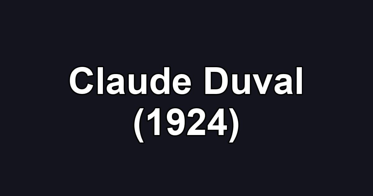 Claude Duval (1924)