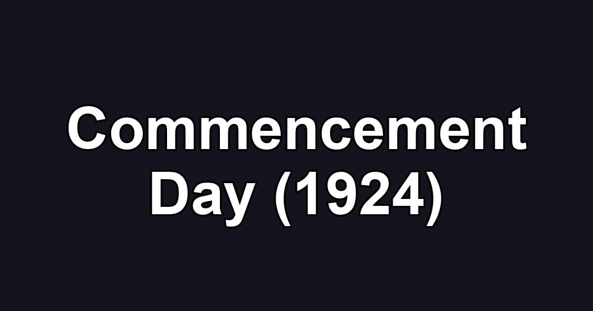 Commencement Day (1924)